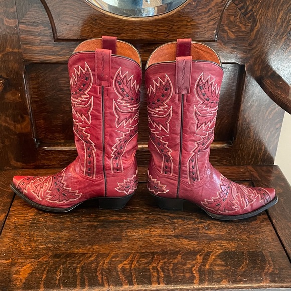 Dan Post Red Cowboy Boots (Sidewinder Style 3455) size 8.5 B - Picture 6 of 12